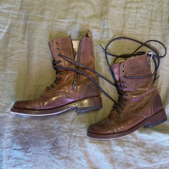 Free Bird Chase Leather Combat Boots - Picture 3 of 5